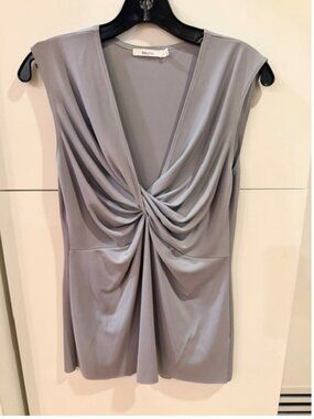 Bailey 44 Draped Mini Dress Size Medium – Grey, Twist Front, Sleeveless